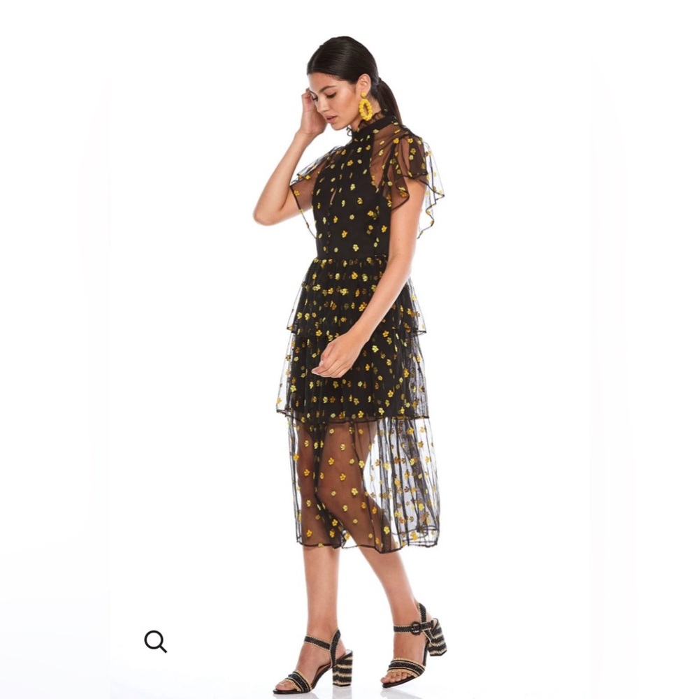 La Maison Talulah Black and Yellow Dress. Size Medium - Picture 2 of 9